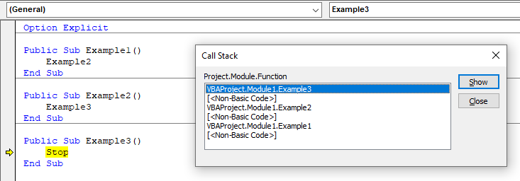 Call Stack Window