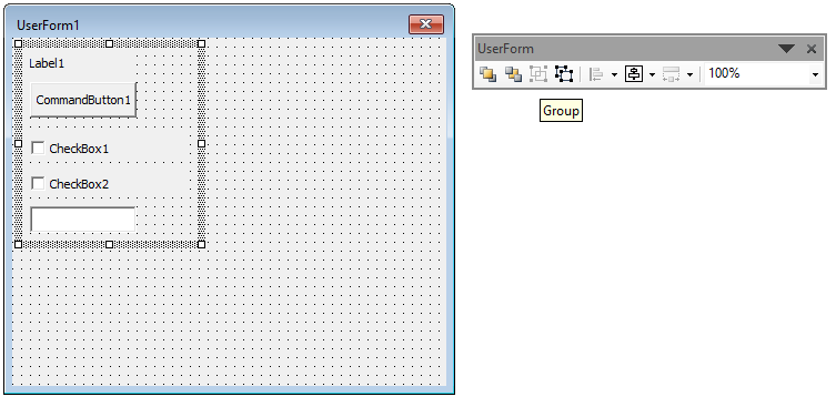 UserForm Toolbar Group