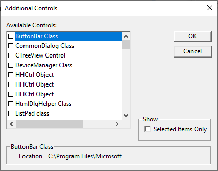 UserForm Toolbox Additional Controls