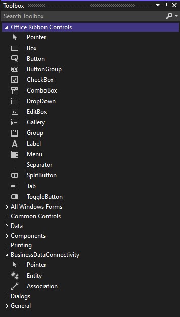 Visual Studio Toolbox