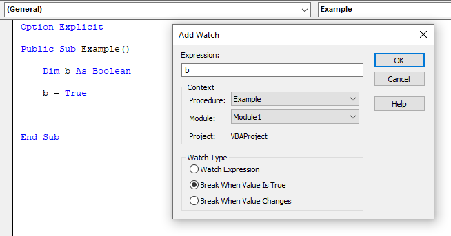 Watch Break When Value Is True