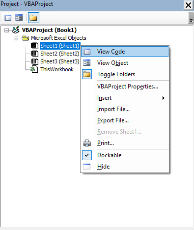 Worksheet View Code